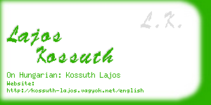 lajos kossuth business card